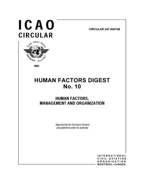 Human Factors Digest No. 10 - Human Factors, Management and Organization (CIR 247)